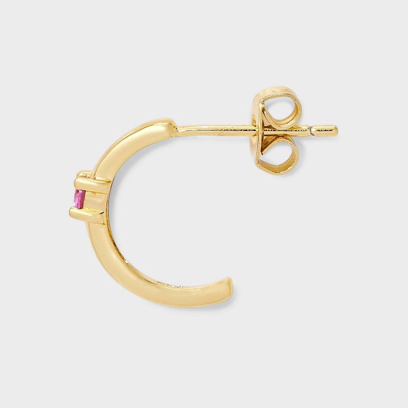 slide 3 of 3, 14K Gold Dipped Cubic Zirconia Stud Earring Set 3pc - A New Day™ Pink, 3 ct