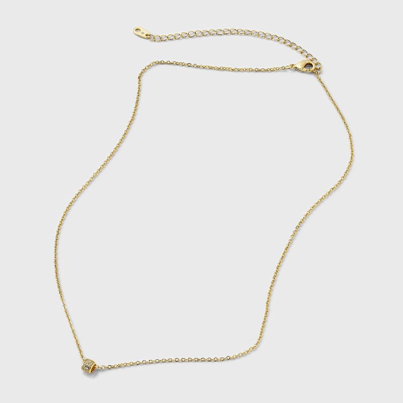 slide 3 of 4, 14K Gold Plated Cubic Zirconia Round Pave Multi-Strand Necklace - A New Day™ Gold, 1 ct