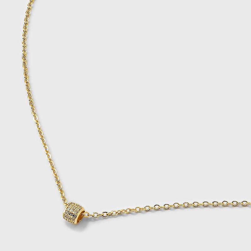 slide 4 of 4, 14K Gold Plated Cubic Zirconia Round Pave Multi-Strand Necklace - A New Day™ Gold, 1 ct
