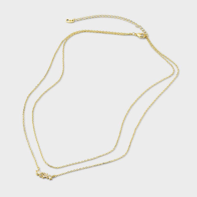 slide 3 of 4, 14K Gold Plated Cubic Zirconia Cluster Multi-Strand Necklace - A New Day™ Gold, 1 ct