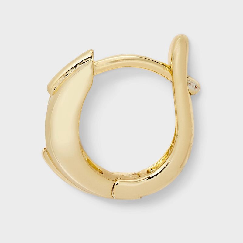 slide 3 of 3, 14K Gold Dipped Cubic Zirconia Gem Huggie Hoop and Stud Earring Set 2pc - A New Day™ Gold, 2 ct