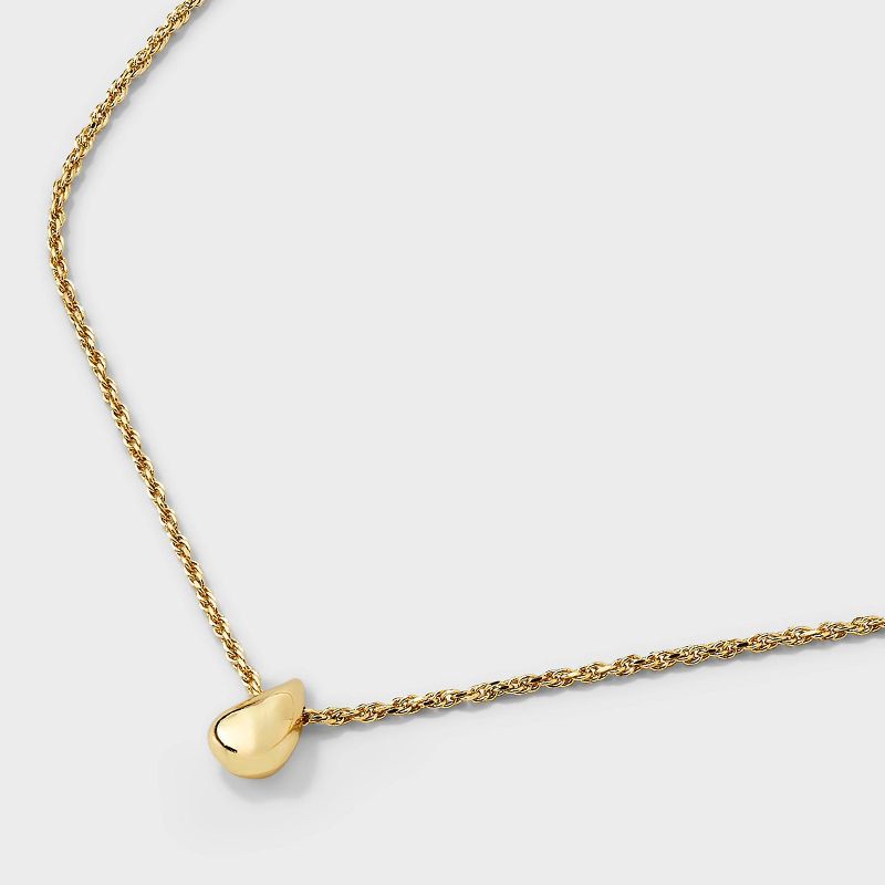 slide 5 of 5, 14K Gold Dipped Cubic Zirconia Teardrop Necklace and Stud Earring Set 3pc - A New Day™ Gold, 3 ct