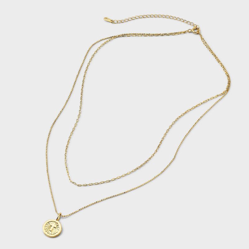 slide 3 of 4, 14K Gold Dipped Cross Pendant Necklace - Gold, 1 ct