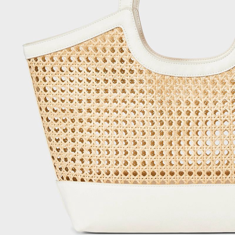 slide 5 of 5, Straw Caning Tote Bag - A New Day™ Natural, 1 ct