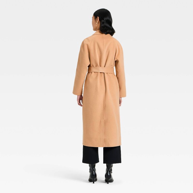 slide 2 of 3, Women's Double Faced Wrap Coat - A New Day™ Camel M, 1 ct
