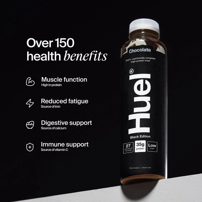 slide 5 of 10, Huel Black Edition Chocolate Ready-to-Drink 35g Protein Meal Replacement - 4pk, 35 gram, 4 ct
