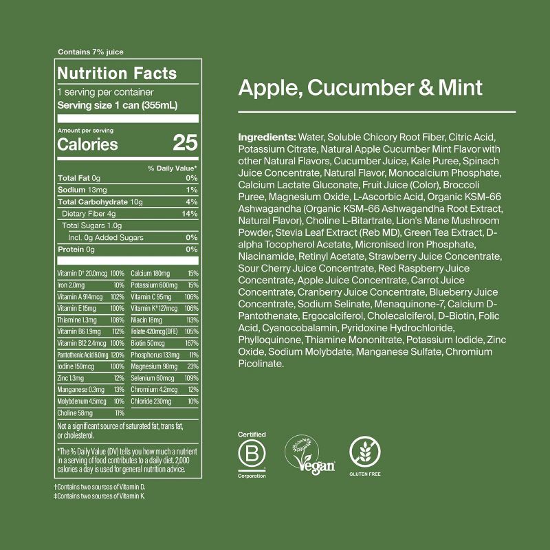 slide 5 of 9, Huel Apple Cucumber Mint Daily Ready-to-Drink Greens and Superfood Supplements - 4pk/12 fl oz, 4 ct; 12 fl oz