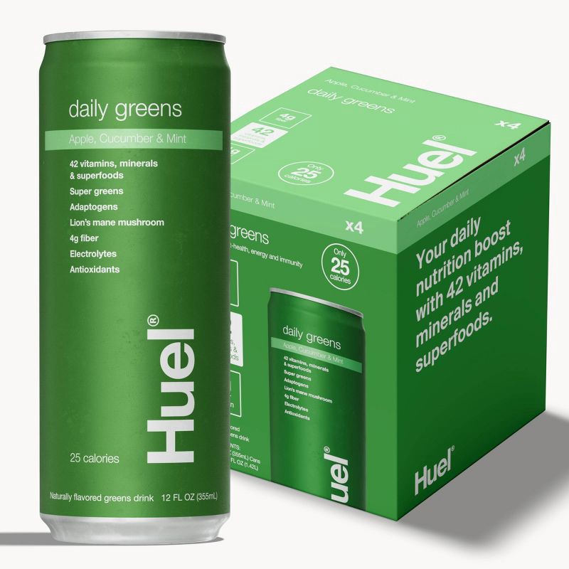 slide 1 of 9, Huel Apple Cucumber Mint Daily Ready-to-Drink Greens and Superfood Supplements - 4pk/12 fl oz, 4 ct; 12 fl oz
