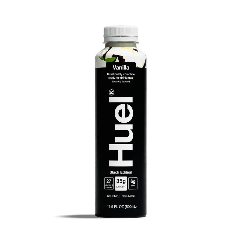 slide 3 of 10, Huel Black Edition Vanilla Ready-to-Drink 35g Protein Meal Replacement - 4pk, 35 gram, 4 ct