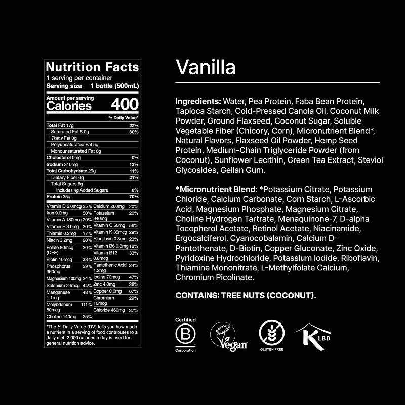 slide 6 of 10, Huel Black Edition Vanilla Ready-to-Drink 35g Protein Meal Replacement - 4pk, 35 gram, 4 ct