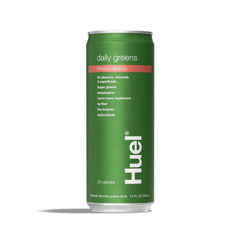 slide 2 of 9, Huel Peach Hibiscus Daily Ready-to-Drink Greens and Superfood Supplements - 4pk/12 fl oz, 4 ct; 12 fl oz