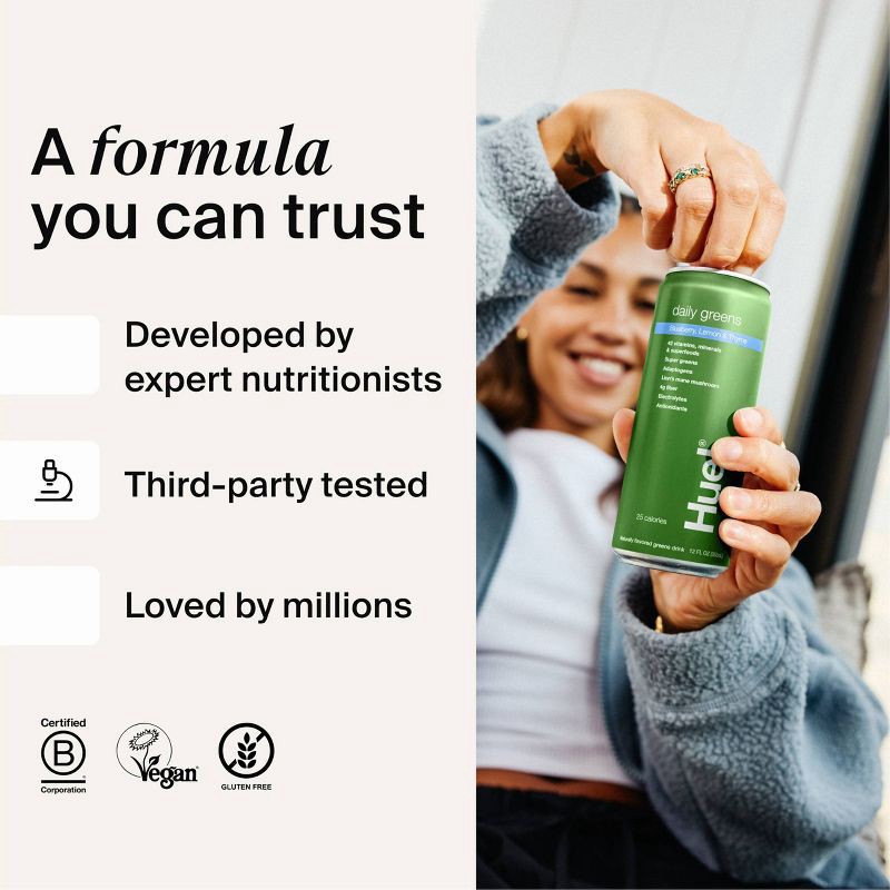 slide 8 of 9, Huel Peach Hibiscus Daily Ready-to-Drink Greens and Superfood Supplements - 4pk/12 fl oz, 4 ct; 12 fl oz