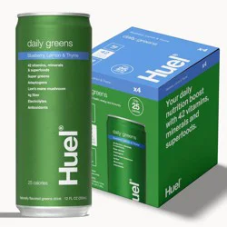 Huel Blueberry Lemon Daily Greens Ready-to-Drink Greens and Superfood Supplements - 4pk/12 fl oz