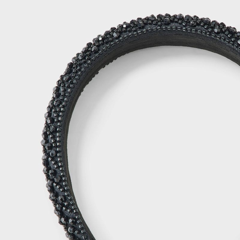 slide 3 of 3, Beaded Padded Headband - A New Day™ Black, 1 ct