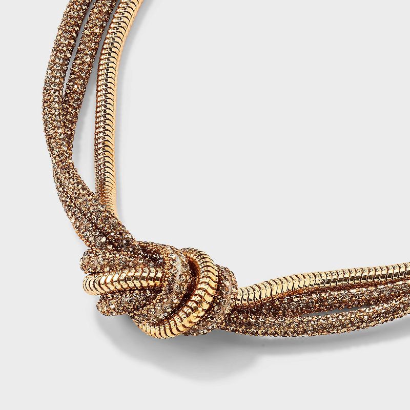slide 4 of 4, Twisted Knot Necklace - A New Day™ Gold, 1 ct