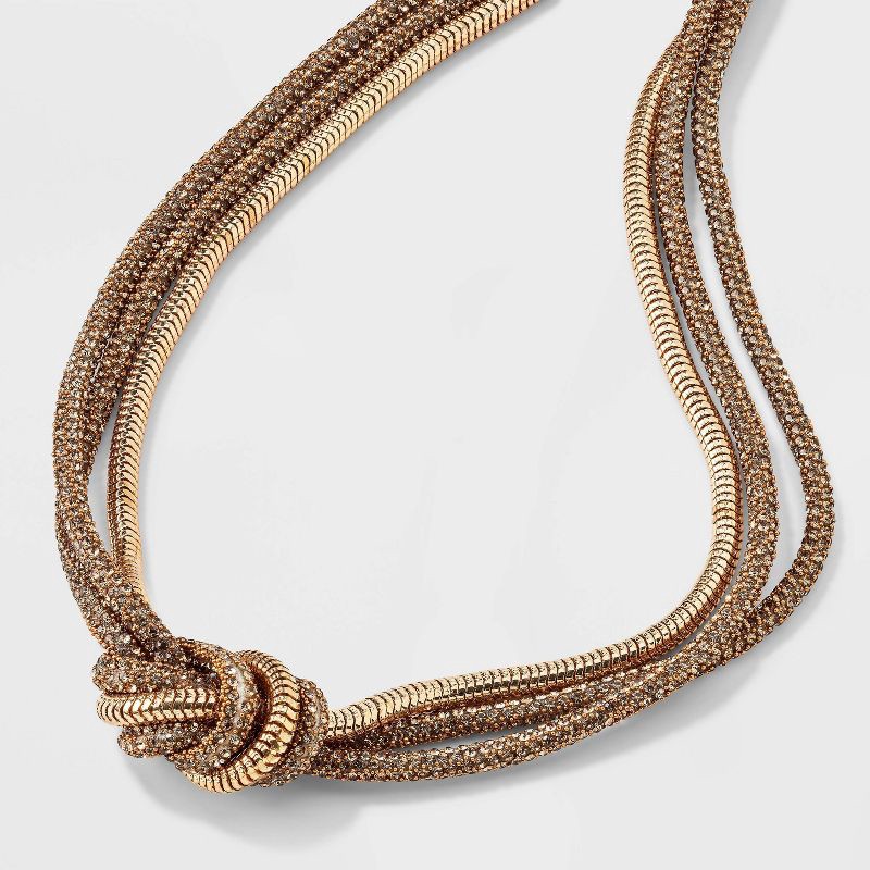 slide 1 of 4, Twisted Knot Necklace - A New Day™ Gold, 1 ct
