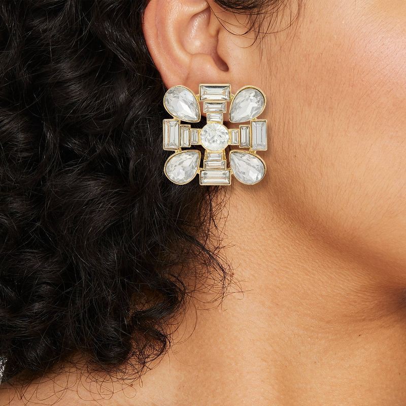 slide 2 of 3, Post Earrings - A New Day™ Clear, 1 ct