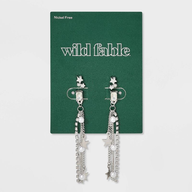 slide 2 of 3, Star Tassel Earring Set 2 pc - Wild Fable™ Silver, 2 ct