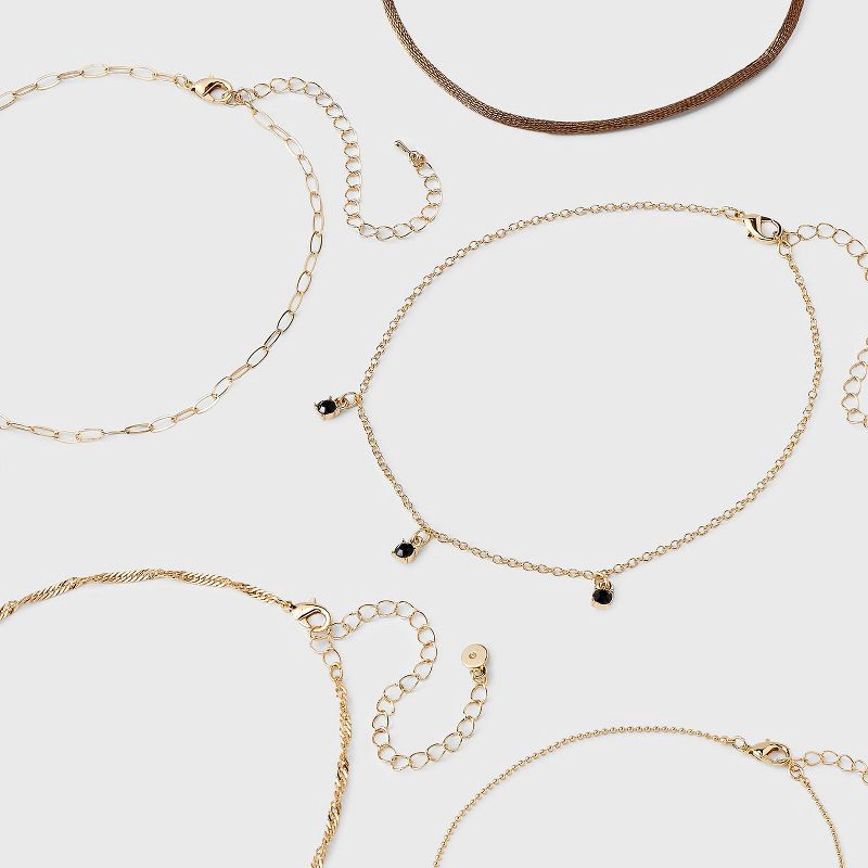 slide 3 of 3, Heart Cross & Rose Choker Necklace Set 5 pc - Wild Fable™ Gold, 5 ct