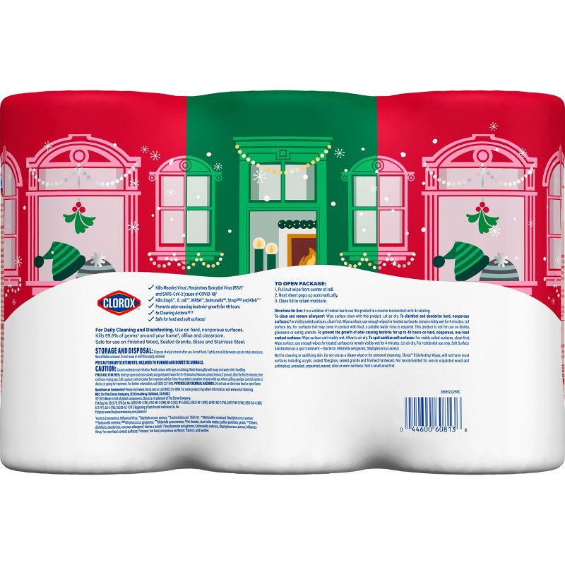 slide 10 of 14, Clorox Fresh Lemon Scented Seasonal Disinfecting Wipes All Purpose Cleaners - 75ct/3 Value Pack, 75 ct