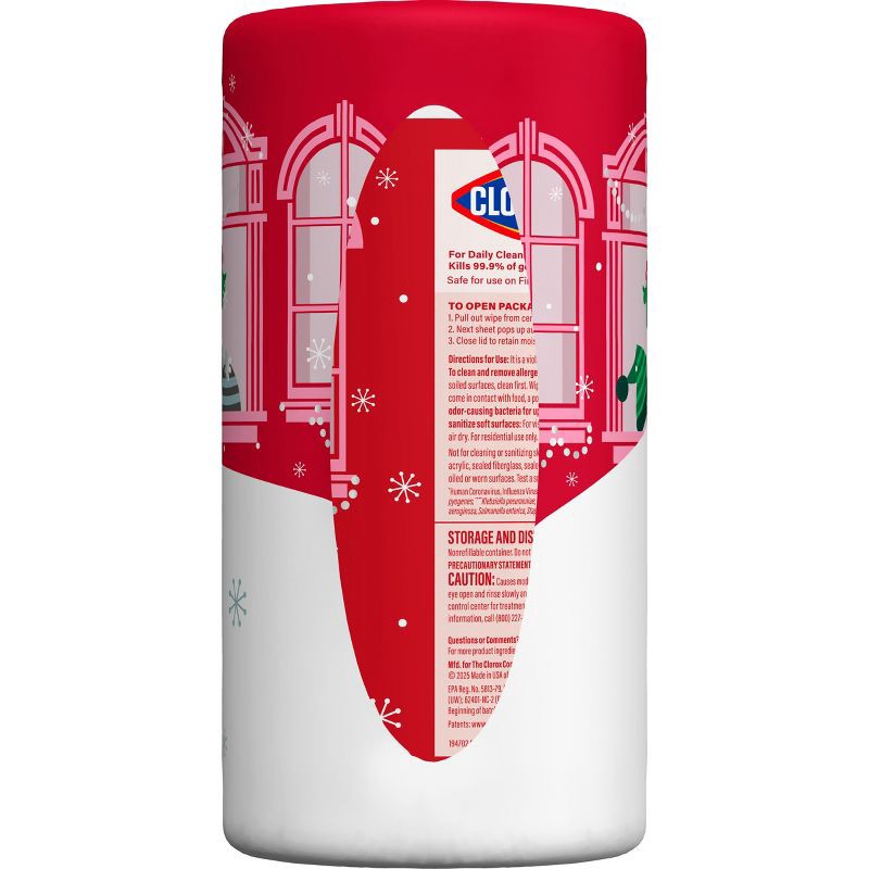 slide 11 of 14, Clorox Fresh Lemon Scented Seasonal Disinfecting Wipes All Purpose Cleaners - 75ct/3 Value Pack, 75 ct