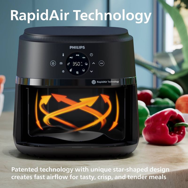 slide 4 of 14, Philips 2000 Series 6.5qt Air Fryer Black, 6.5 qt