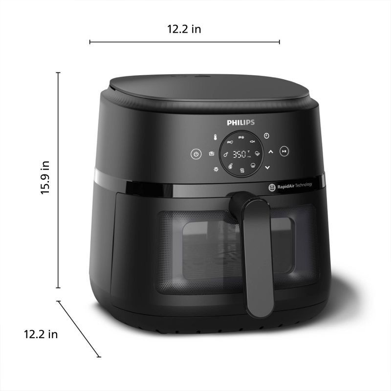 slide 8 of 14, Philips 2000 Series 6.5qt Air Fryer Black, 6.5 qt