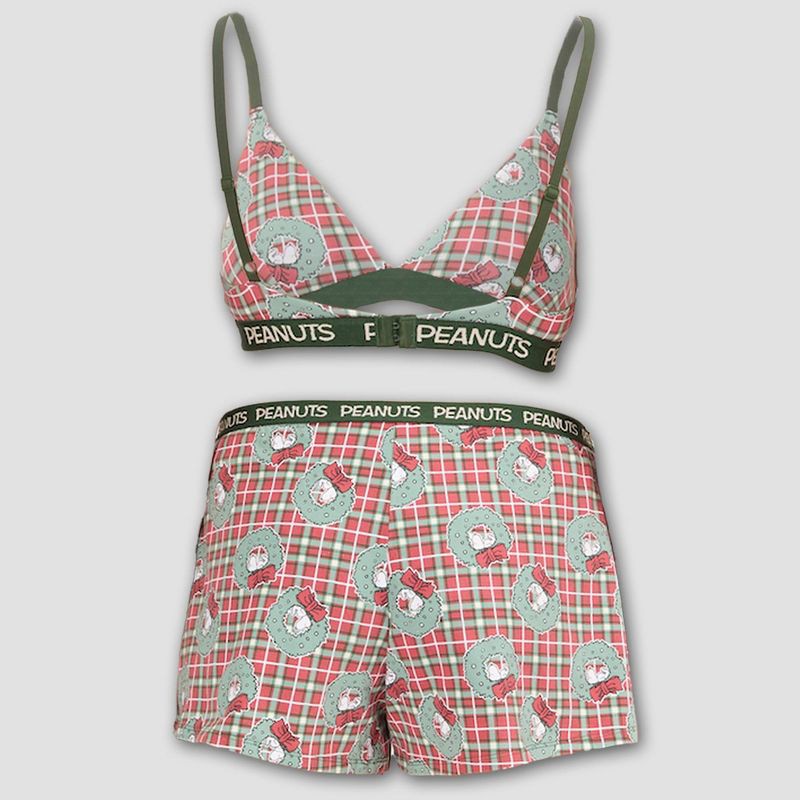 slide 3 of 4, Women's Peanuts Holiday Bralette & Boxer Set - Red M, 1 ct