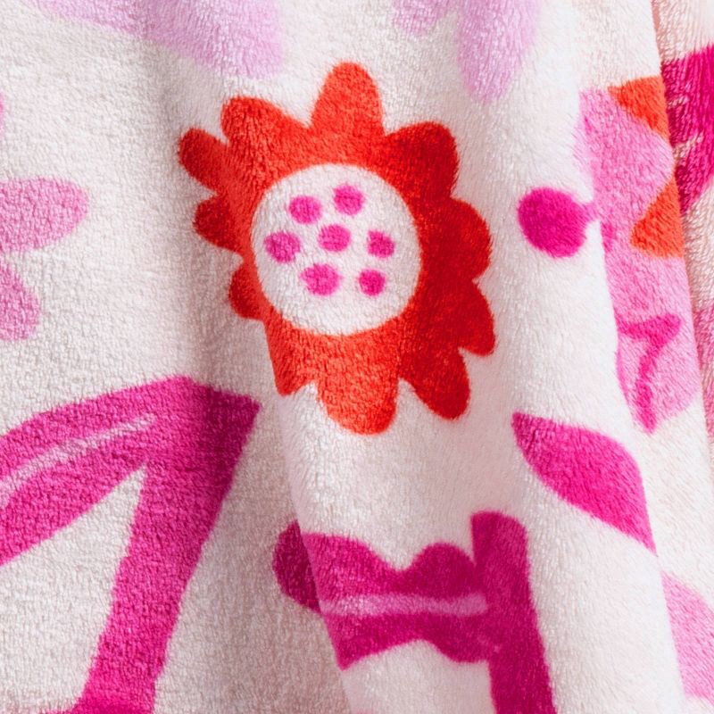 slide 5 of 5, Floral Printed Plush Throw Ivory/Pink/Red - Room Essentials™, 1 ct