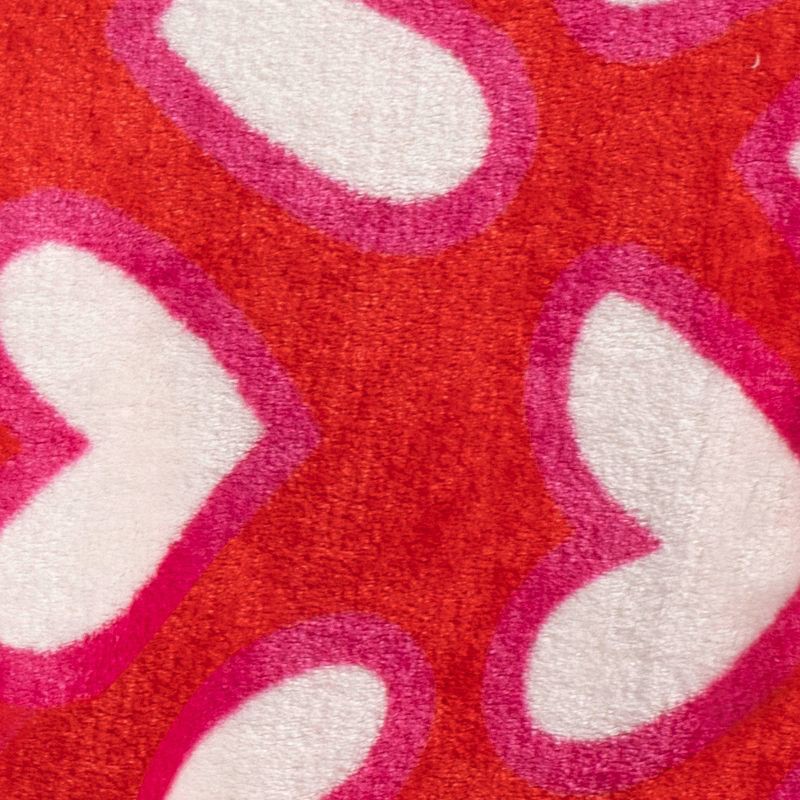 slide 5 of 5, Linear Hearts Printed Plush Throw Ivory/Pink/Red - Room Essentials™, 1 ct