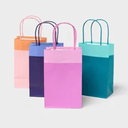 4pk XS Colorblock Kraft Gift Bags Pink/Orange/Blue - Spritz™