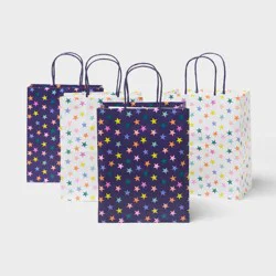 4pk S Star Gift Bags Navy/White/Colorful - Spritz™