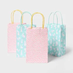 4pk XS Easter Bunny and Floral Gift Bags Pink/Teal - Spritz™
