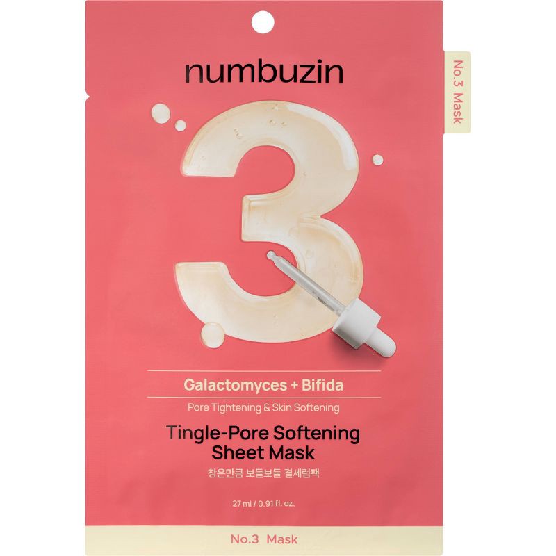slide 1 of 9, numbuzin No.3 Tingle-Pore Softening Sheet Mask - 0.91 fl oz, 0.91 fl oz