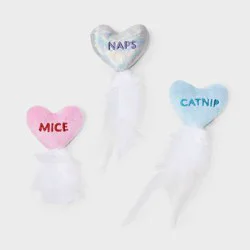 Hearts Plush Cat Toy - Boots & Barkley™ 3ct