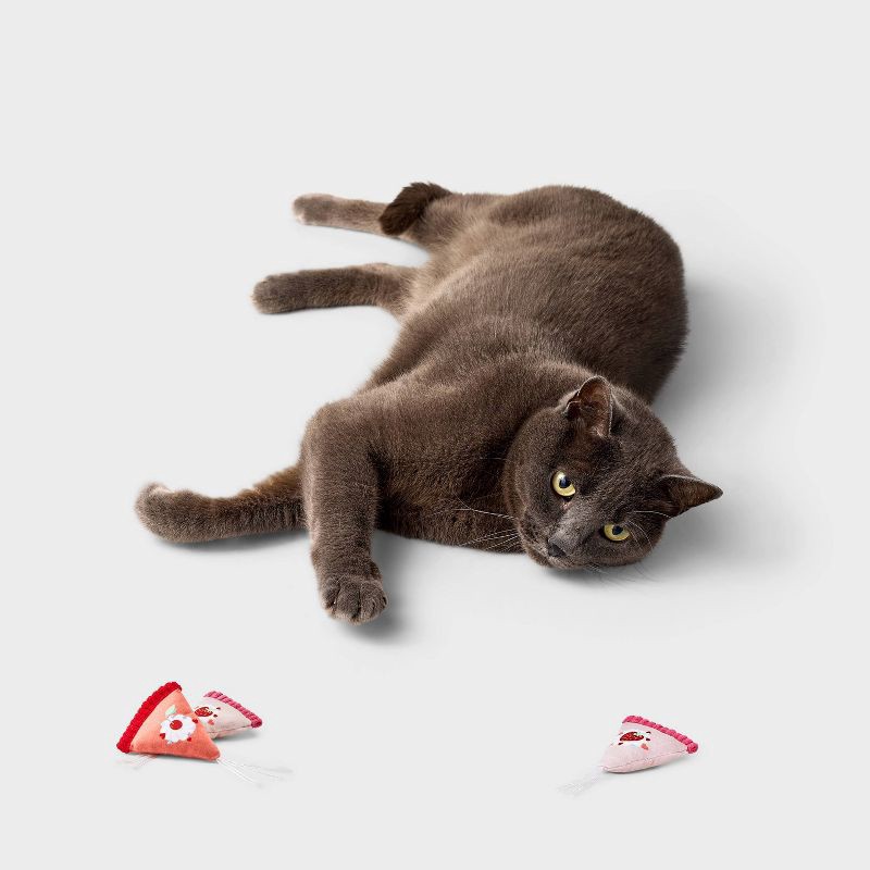 slide 2 of 3, Cake Slices Cat Toy - Boots & Barkley™3ct, 3 ct