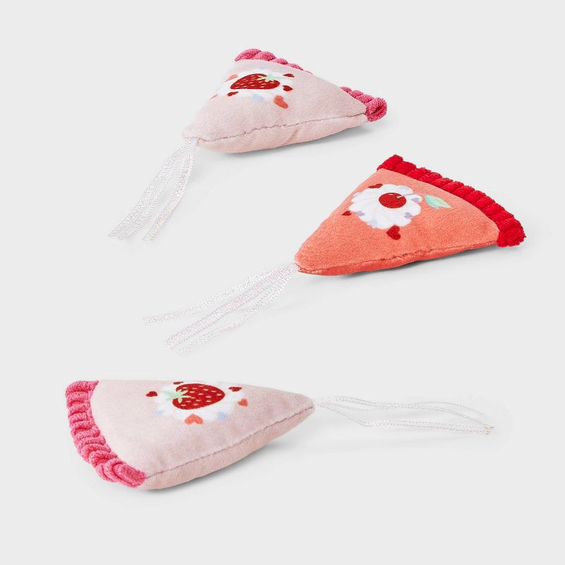 slide 3 of 3, Cake Slices Cat Toy - Boots & Barkley™3ct, 3 ct