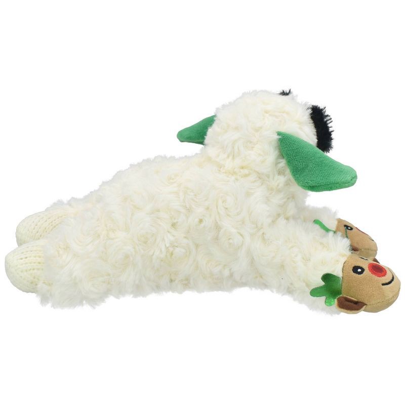 slide 2 of 6, Multipet Lamb Chop with Reindeer Slippers Interactive Plush Dog Toy, 1 ct