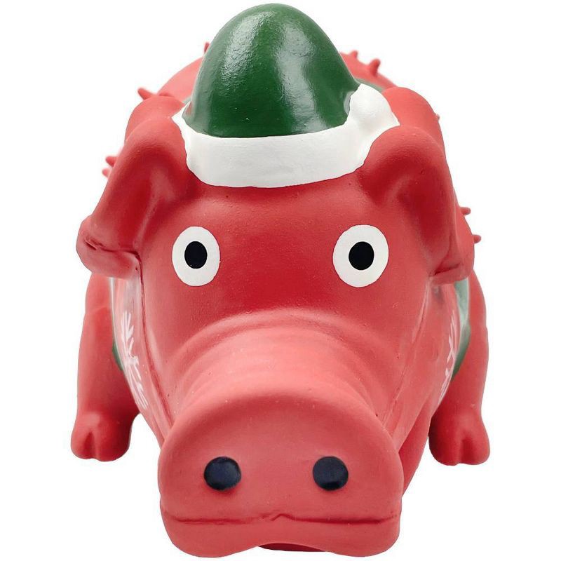 slide 2 of 6, Multipet Grunting Pig with Santa Hat Interactive Dog Toy, 1 ct