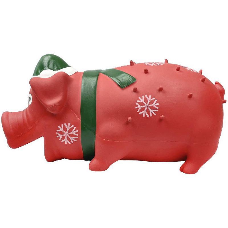 slide 4 of 6, Multipet Grunting Pig with Santa Hat Interactive Dog Toy, 1 ct