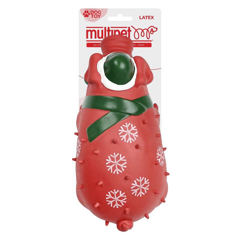slide 6 of 6, Multipet Grunting Pig with Santa Hat Interactive Dog Toy, 1 ct