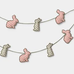 Easter Fabric Printed Bunny Garland - Threshold™