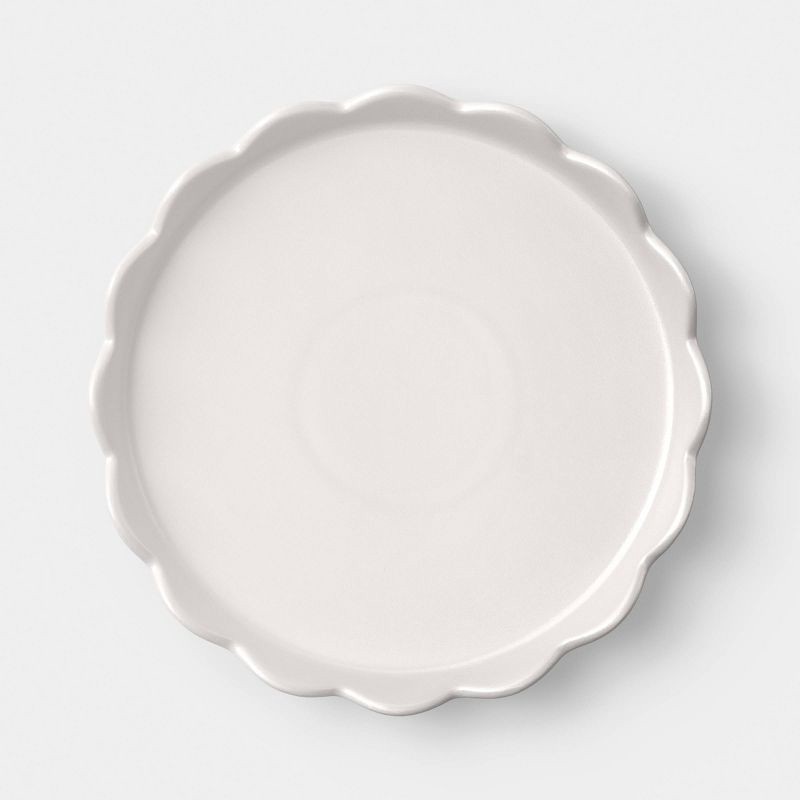 slide 3 of 3, Round Scalloped Ceramic Tray White - Room Essentials™, 1 ct
