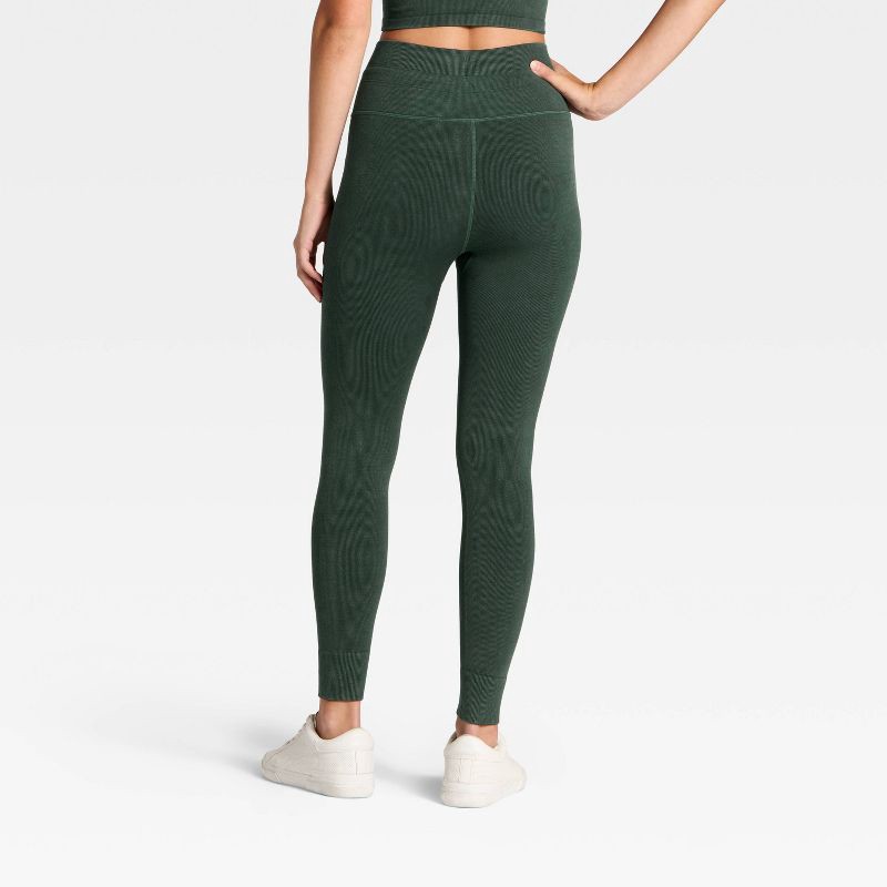slide 2 of 3, Women's High-Rise Tie Seamless Leggings - JoyLab™ Forest Green L, 1 ct