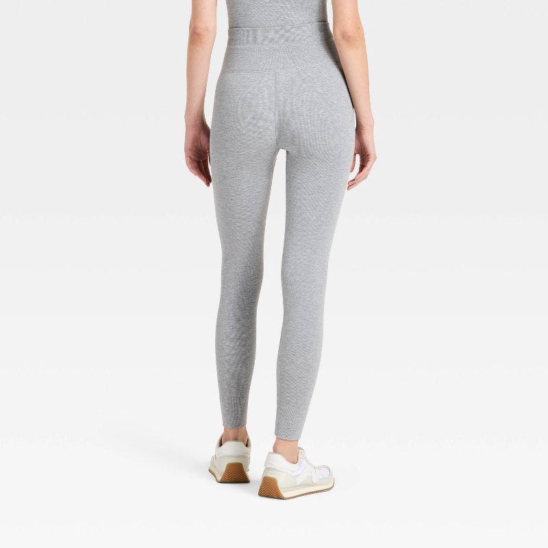 slide 2 of 3, Women's High-Rise Tie Seamless Leggings - JoyLab™ Heathered Gray S, 1 ct
