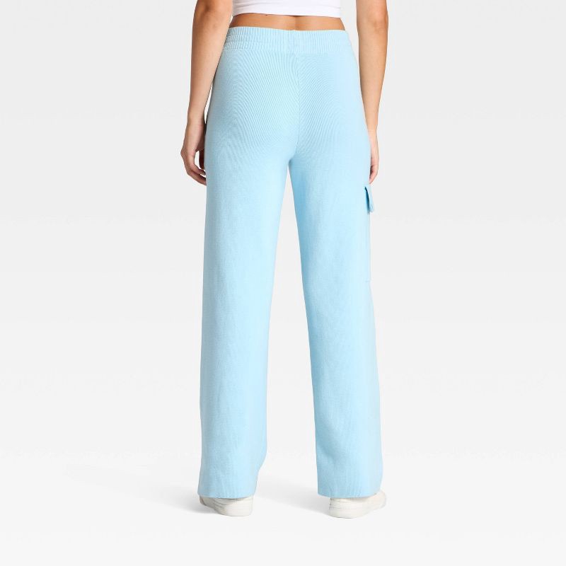 slide 2 of 3, Women's High-Rise Sweater Cargo Pants - JoyLab™ Light Blue S, 1 ct