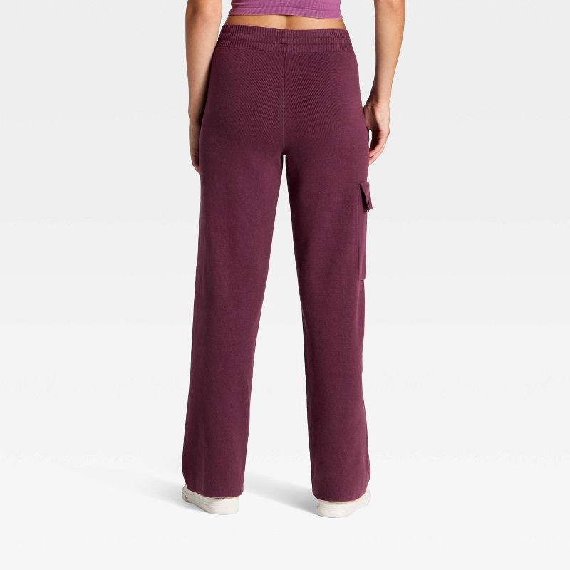 slide 2 of 3, Women's High-Rise Sweater Cargo Pants - JoyLab™ Plum Purple S, 1 ct