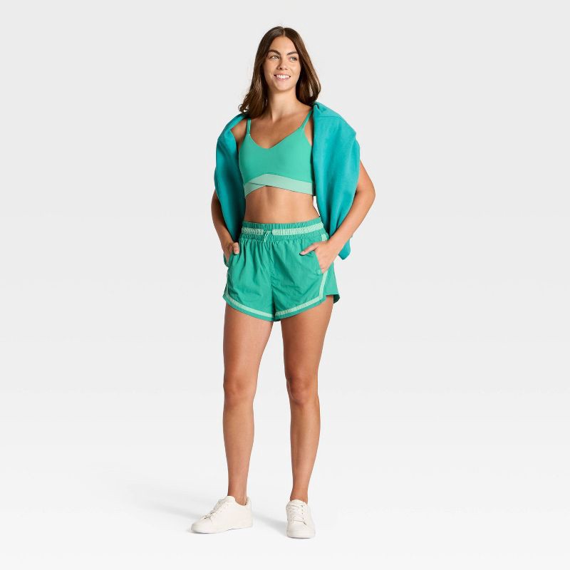 slide 3 of 3, Women's High-Rise Woven Shorts - JoyLab™ Turqouise Green XXS, 1 ct