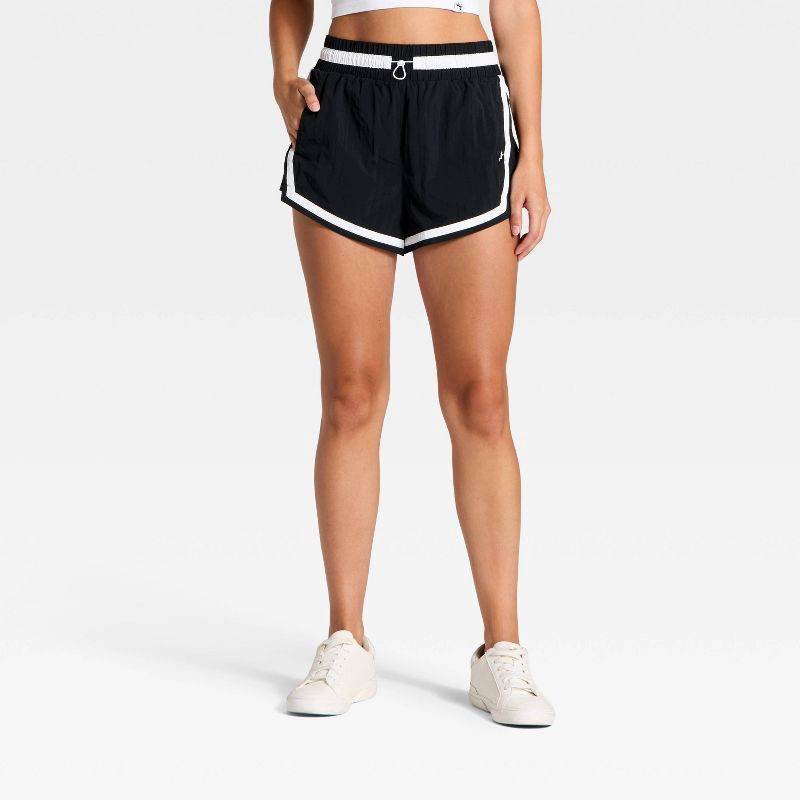 slide 1 of 3, Women's High-Rise Woven Shorts - JoyLab™ Black XL, 1 ct
