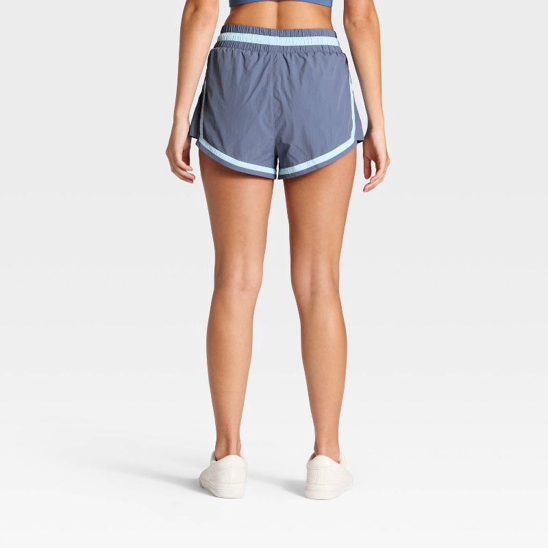 slide 2 of 3, Women's High-Rise Woven Shorts - JoyLab™ Navy Blue S, 1 ct
